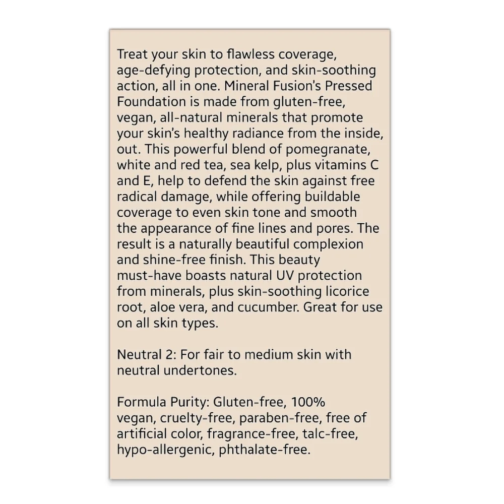 Mineral Fusion Pressed Powder Foundation - Natural 2 (Light) - Picture 6 of 7